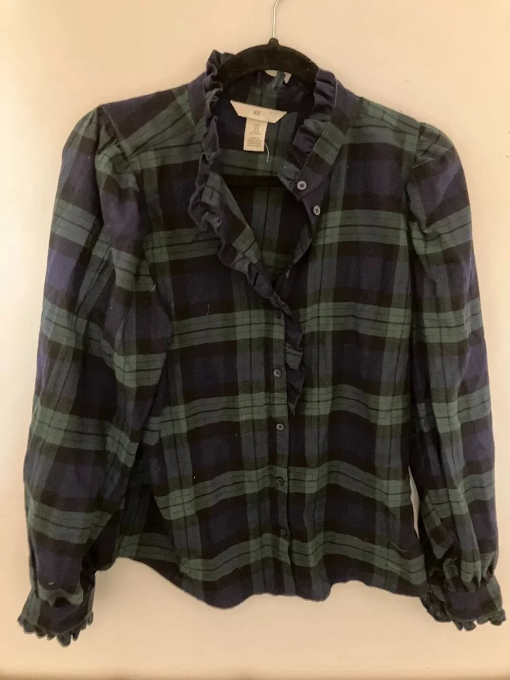 Ruffle-Trimmed Twill Blouse from H and M - Picture 3 of 6